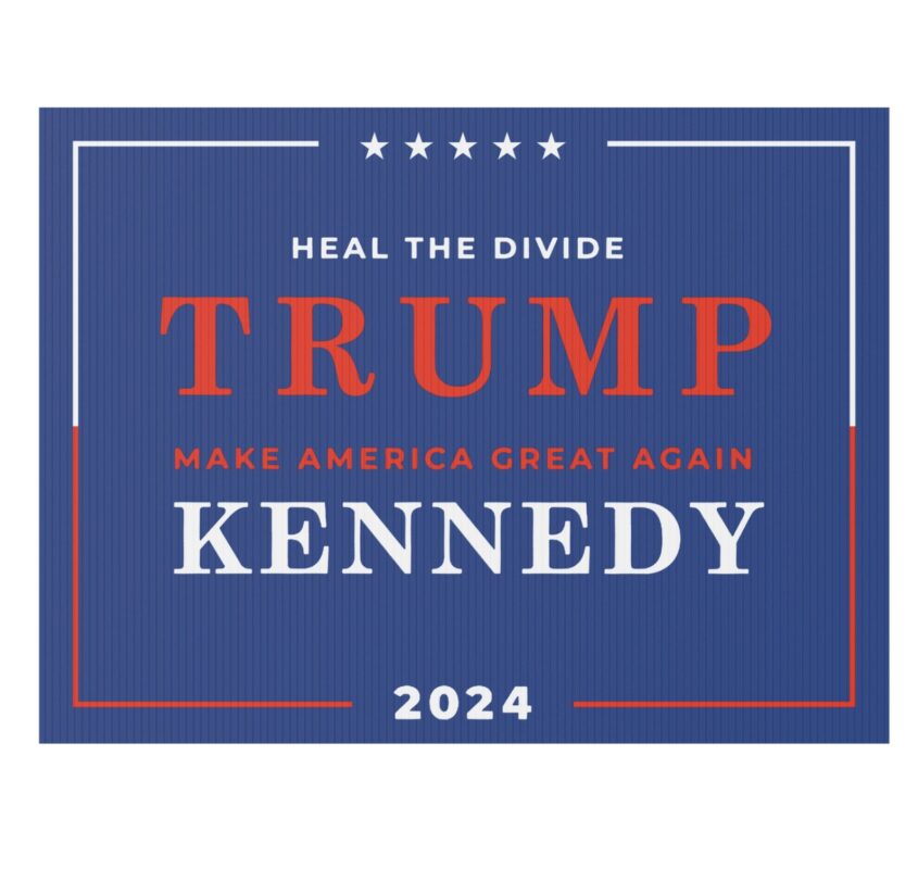 Pro Trump Yard Sign 2024, MAGA RFK Heal the Divide, President Trump Kennedy Unite America, USA election