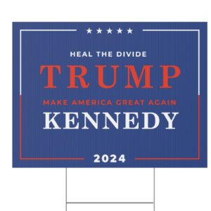 Pro Trump Yard Sign 2024, MAGA RFK Heal the Divide, President Trump Kennedy Unite America, USA elections