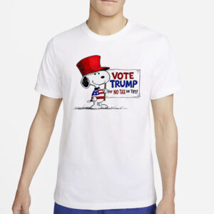 Snoopy Vote Donald Trump For No Tax On Tips T-Shirt