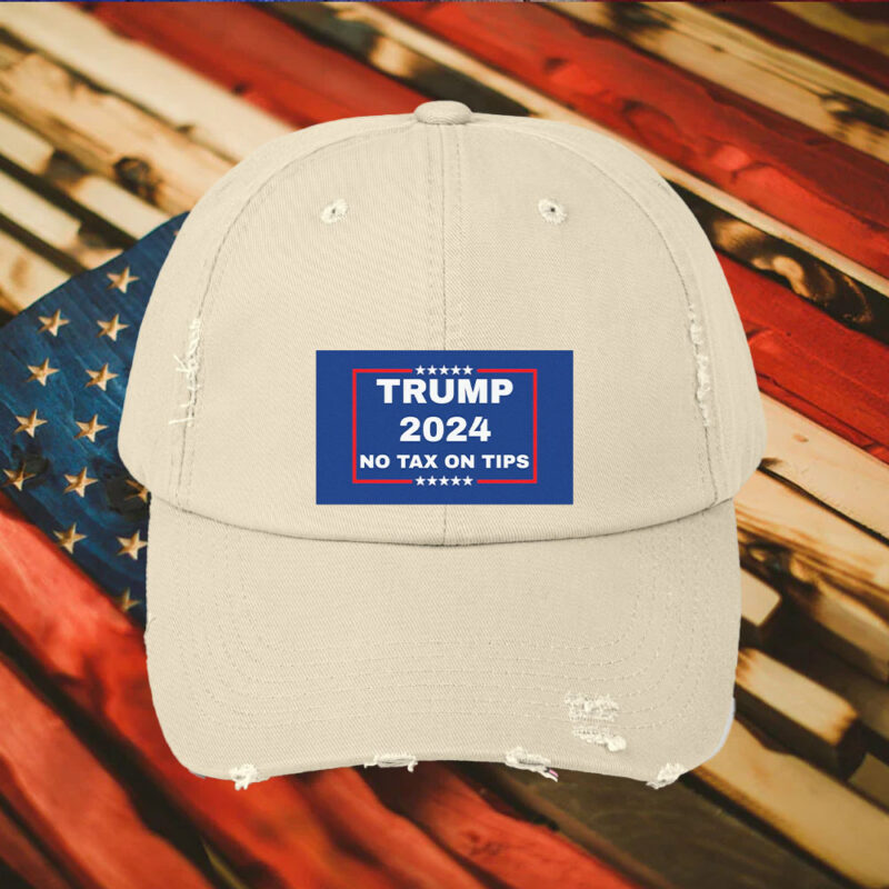 Trump 2024 No Tax on Tips Hat Caps2