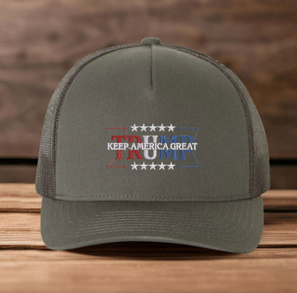 Embroidered Keep America Great Hat, Embroidered Trump Cap, Trump 2024 Trucker Hat, Trump 2024 Hats, Trump Trucker Hats, Adjustable Trump Cap