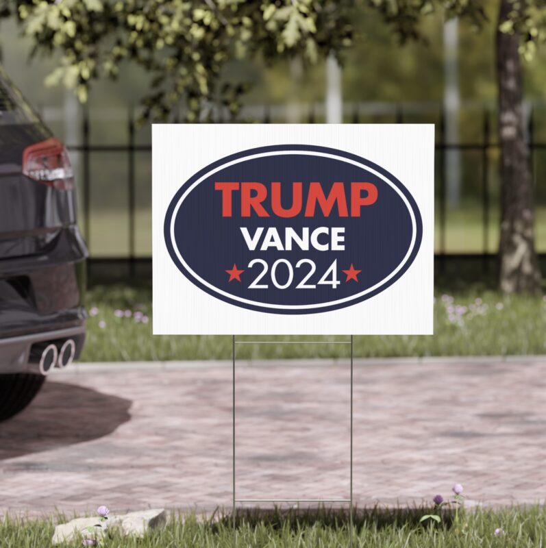 Donald Trump JD Vance President 2024 Yard Sign US