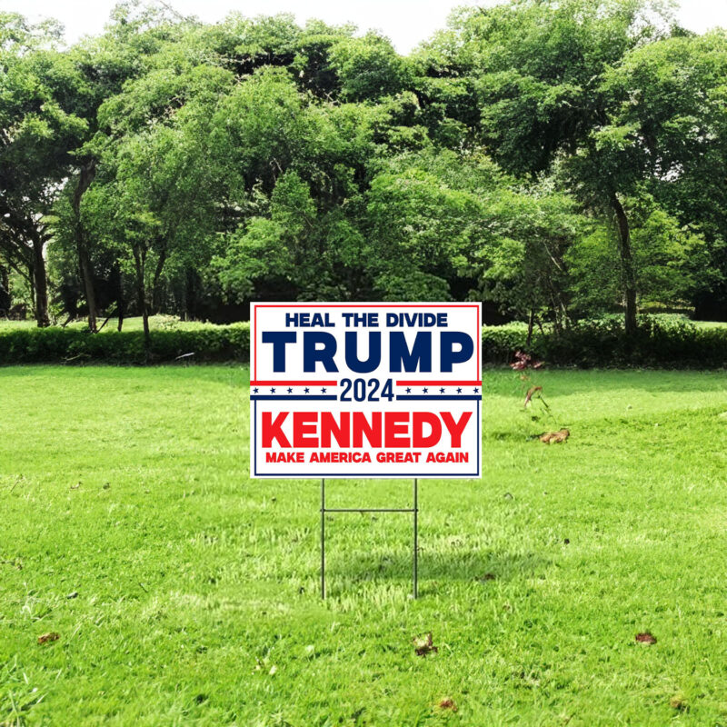 Heal The Divide Trump Kennedy 2024 Yard Sign, Trump Vance Yard Sign, Make America Great Again Yard Signs