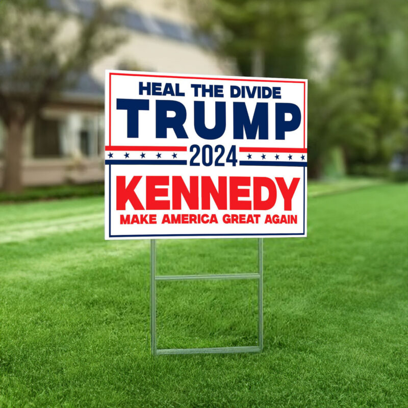 Heal The Divide Trump Kennedy 2024 Yard Sign, Trump Vance Yard Signs, Make America Great Again Yard Sign