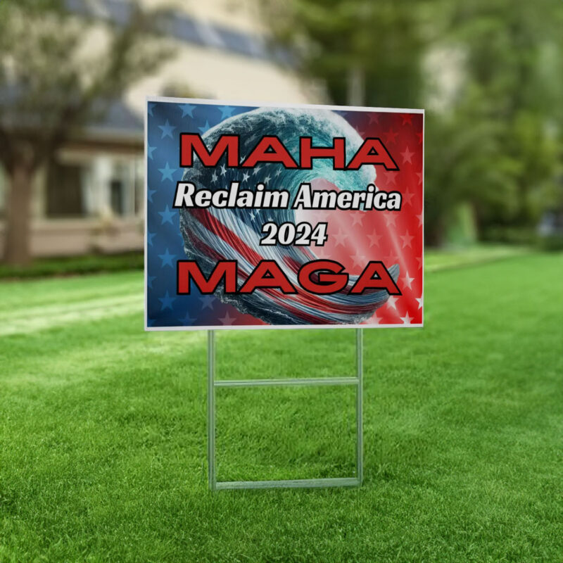 MAHA MAGA 2-Sided Vinyl Yard Side, Save America Trump Kennedy, Election Signs, Make America Healthy Again