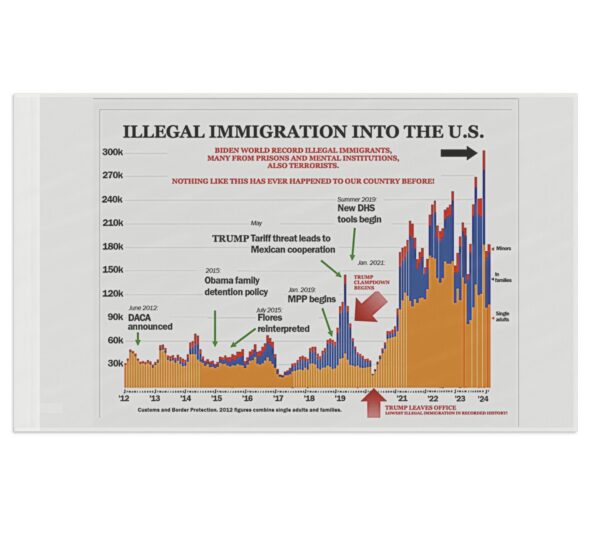 Trump Illegal Immigration Chart Flag