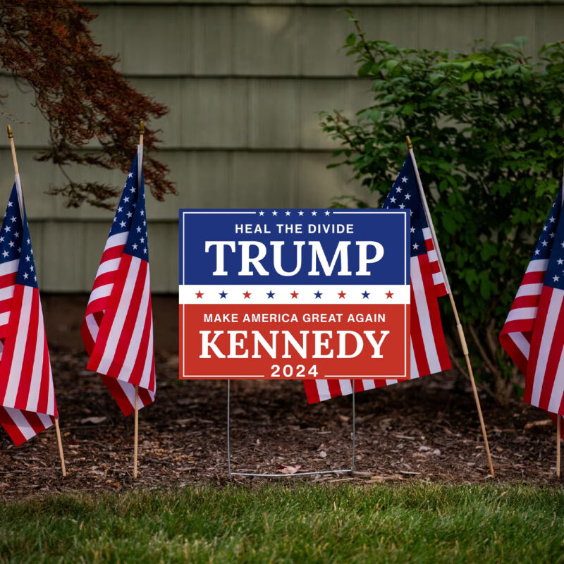 Trump Kennedy 2024 Yard Sign, MAGA Heal the Divide, Unite America 2024 US Pro