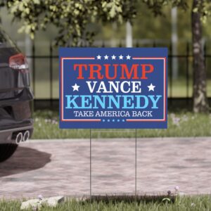 Trump Vance Kennedy Take America Back Yard Sign USA