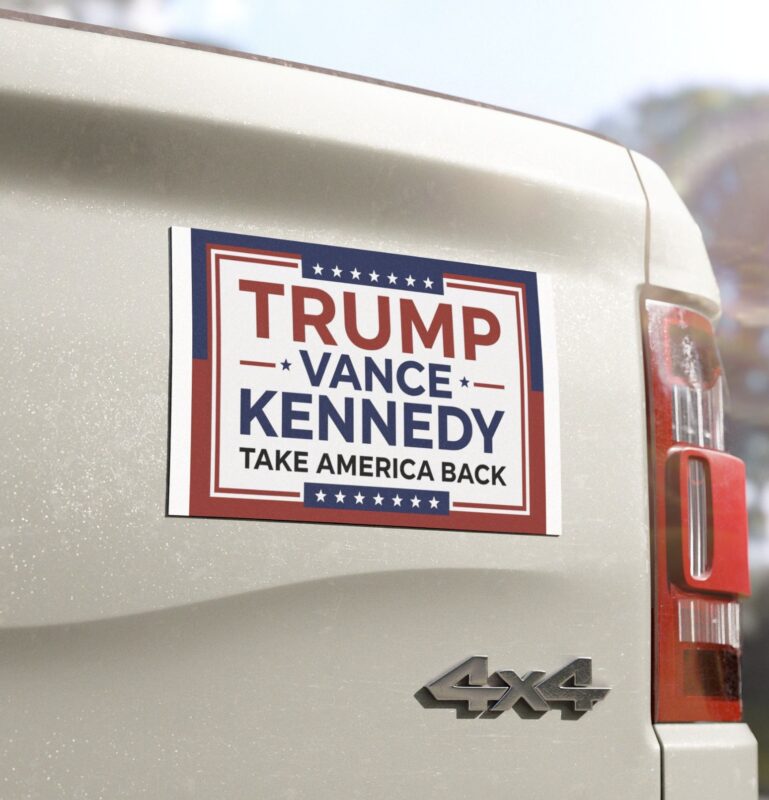 Trump Vance RFK Jr 2024 Car Magnets, Trump Vance Kennedy Sticker