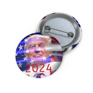 2024 Patriotic Button, Trump USA Voting Pin, Political Badge