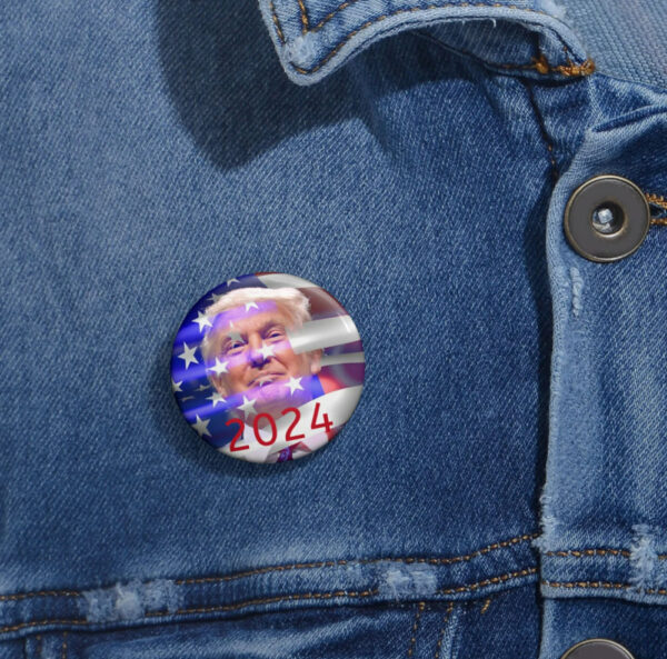 2024 Patriotic Buttons, Trump USA Voting Pin, Political Badge