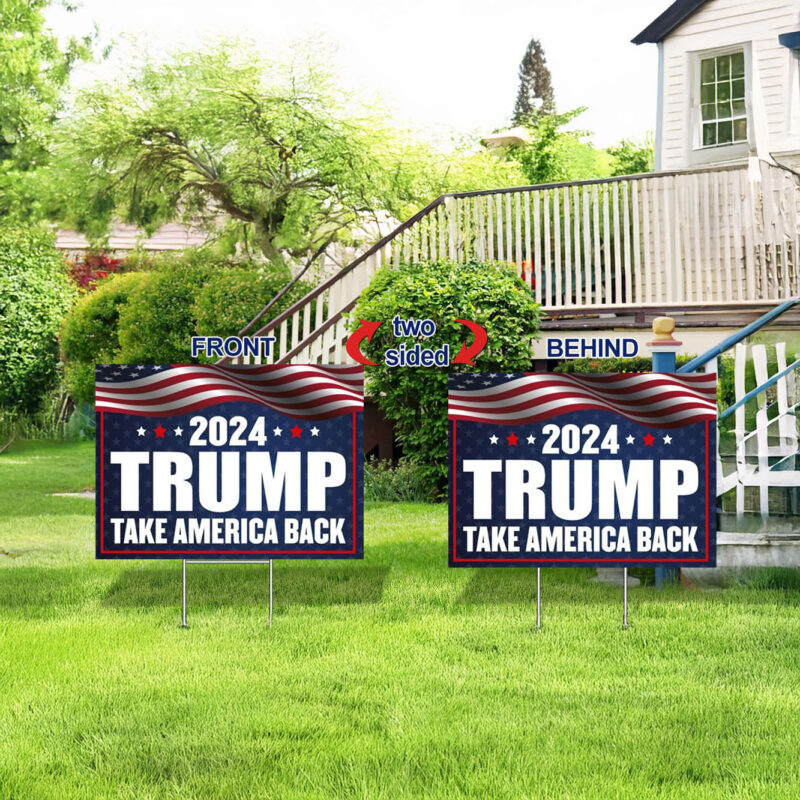 2024 Trump Take America Back Yard Sign, Trump Vance 2024 Election Signs