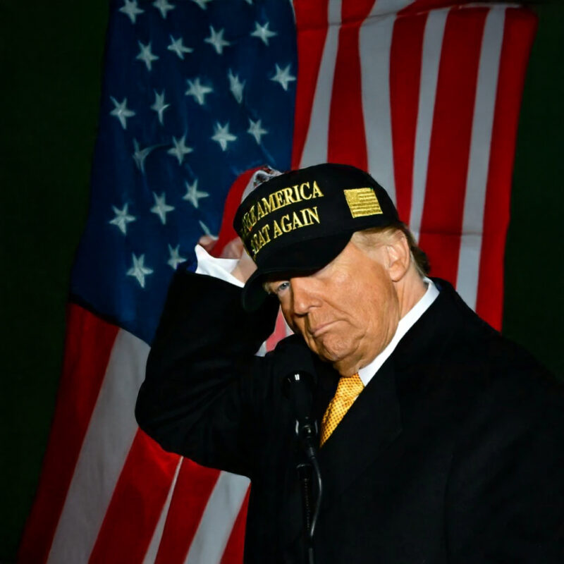 BLACK AND GOLD MAGA HAT US