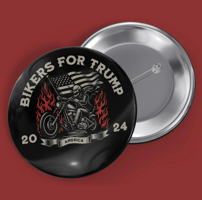 Bikers For Trump 2024 Pin Button