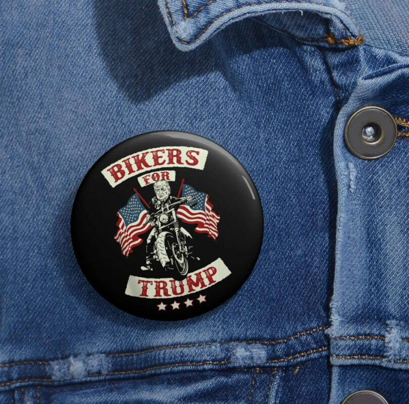 Bikers For Trump 2024 Pin Buttons, Make America Great Again Pins