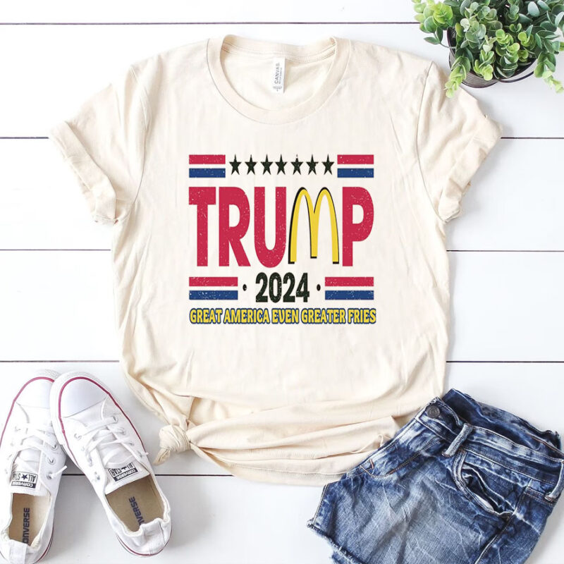 Donald Trump 2024 at McDonalds Patriotic Shirt, Donald Trump Shirt, America for fries loving Patriots