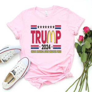 Donald Trump 2024 at McDonalds Patriotic Shirt, Donald Trump Shirts, America for fries loving Patriots