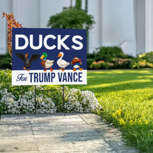 Ducks For Trump Vance Yard Sign, Vance Trump Kennedy Sign