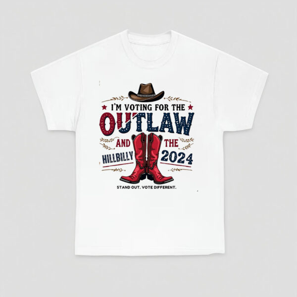 I'm Voting For The Outlaw and Hillbilly SVG PNG - Trump Vance 2024, Felon and Hillbilly Design T-Shirts