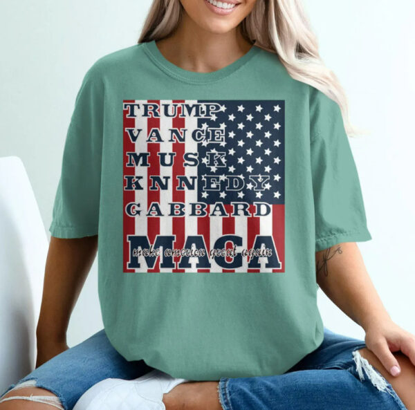 Patriotic American Flag Shirts, Trump Vance Musk Kennedy Gabbard