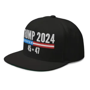 Trump 2024 Hats, Trump 45 47 Hats (Embroidered Flat Bill Snapback Cap)