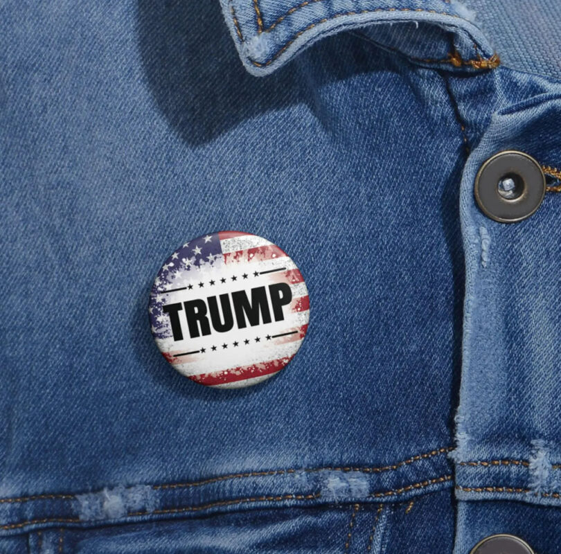 Trump 2024 USA Flag Pin Buttons, Trump 2024