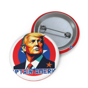 Trump Captain America Pin Buttons - Republican Campaign Support Merch, MAGA Campaign Pin Buttons