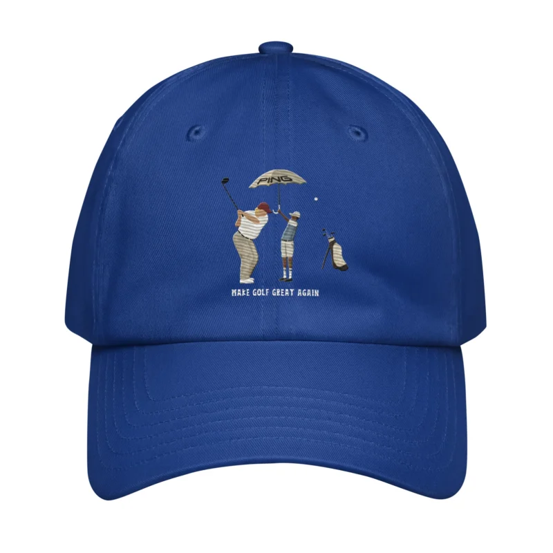 Trump Golf Hats - Make Golf Great Again Cap - Funny Golf Gift - Golf Dad Hat - Trump Playing Golf Embroidery - Golf Trump Cap