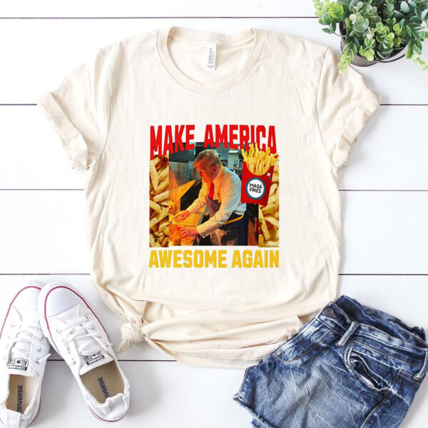 Trump Mcdonalds Shirts, Funny Trendy MAGA Make America Awesome Again Shirts, Mcdonald Election 2024