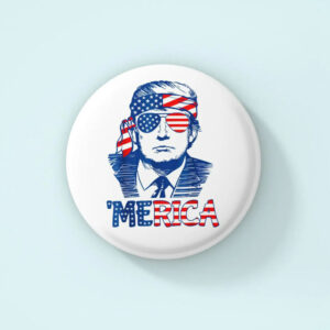 Trump Merica American Flag Pin Button