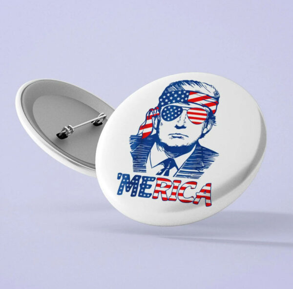 Trump Merica American Flag Pin Buttons