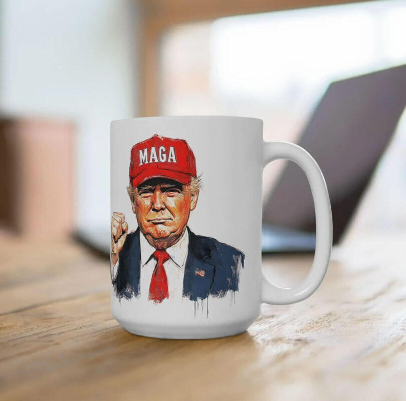 Trump Patriotic Ceramic Mug - Bold Trump Design, Coffee Lover Gift, MAGA 2024