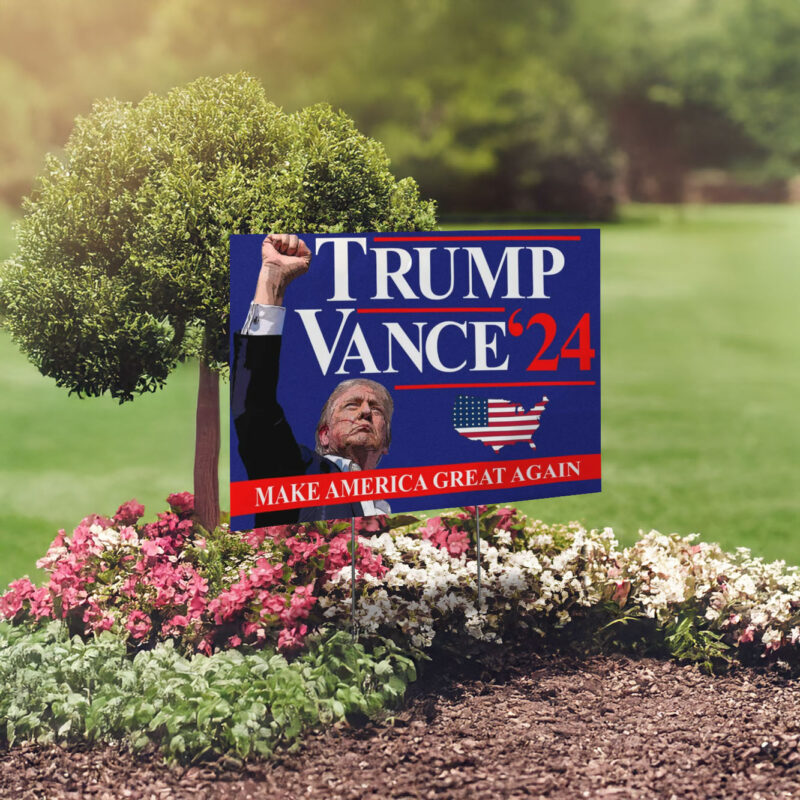 Trump Vance 2024 Yard Sign, Make America Great Again Yard Sign with Stakes, Trump Yard Sign