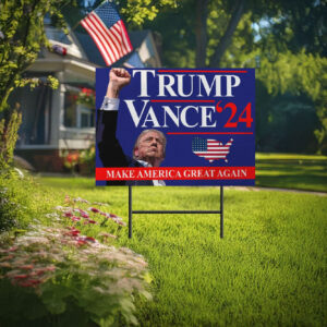 Trump Vance 2024 Yard Sign, Make America Great Again Yard Sign with Stakes, Trump Yard Signs