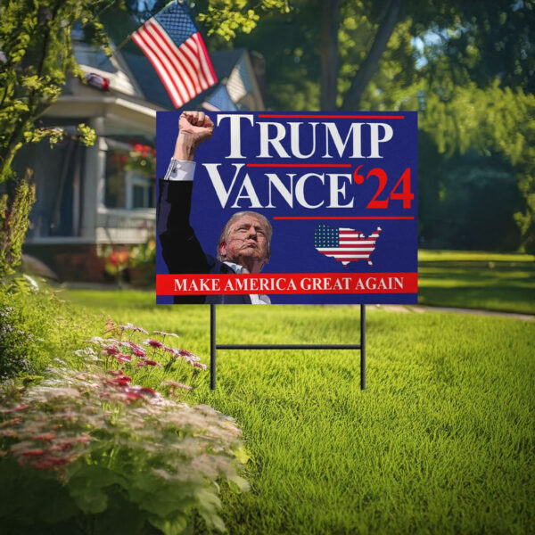 Trump Vance 2024 Yard Sign, Make America Great Again Yard Sign with Stakes, Trump Yard Signs