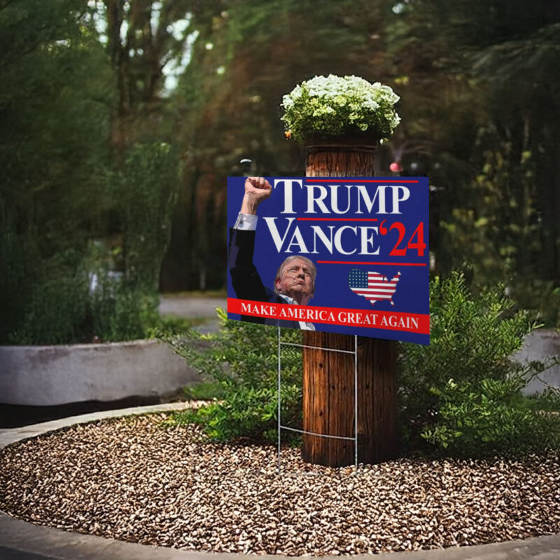 Trump Vance 2024 Yard Signs, Make America Great Again Yard Sign with Stakes, Trump Yard Sign