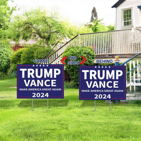 Trump Vance 2024 Yard Signs, Trump President Vance Vice President