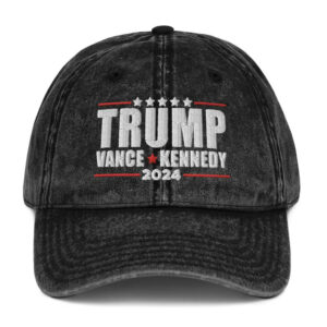 Trump Vance Kennedy 2024 Hats (Embroidered Vintage Cotton Twill Cap)