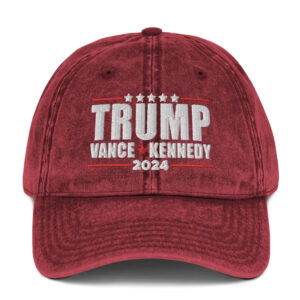 Trump Vance Kennedy 2024 Hatt (Embroidered Vintage Cotton Twill Cap)