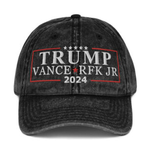 Trump Vance RFK JR 2024 Hat, Embroidered Trump Robert Kennedy Cap