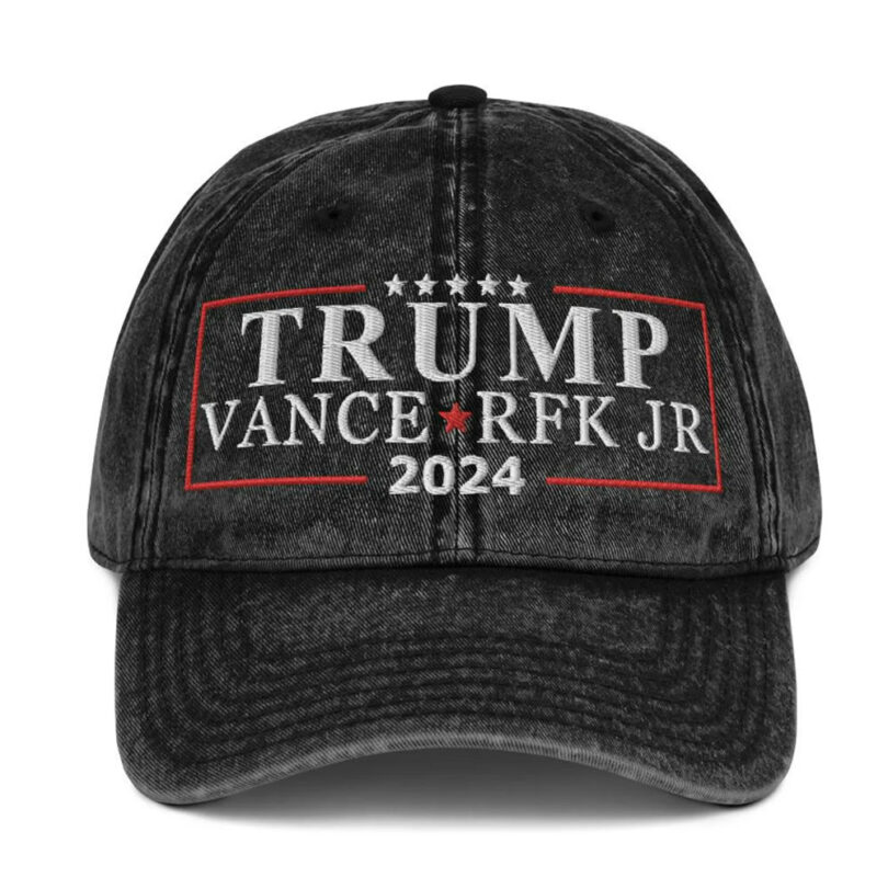 Trump Vance RFK JR 2024 Hat, Embroidered Trump Robert Kennedy Cap