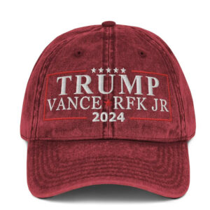 Trump Vance RFK JR 2024 Hat, Embroidered Trump Robert Kennedy Caps