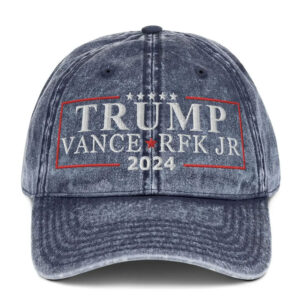 Trump Vance RFK JR 2024 Hats, Embroidered Trump Robert Kennedy Cap