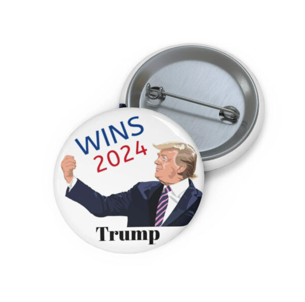 Trump WINS 2024 Patriotic Button, Trump USA Voting Pin