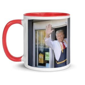 Trump Working Fast Food Coffee Mug - Funny Coffee Mug - Funny Tea Mug - Trump McDonalds Mug