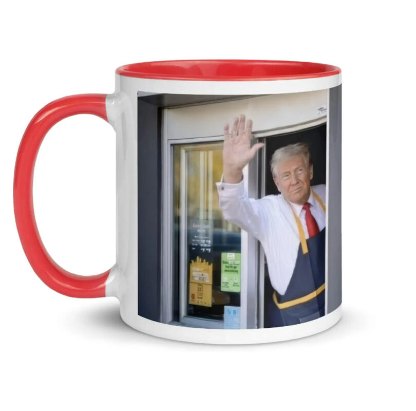 Trump Working Fast Food Coffee Mug - Funny Coffee Mug - Funny Tea Mug - Trump McDonalds Mug