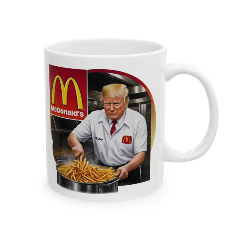 Trump at McDonalds Ceramic Mug, Trump Art Mugs