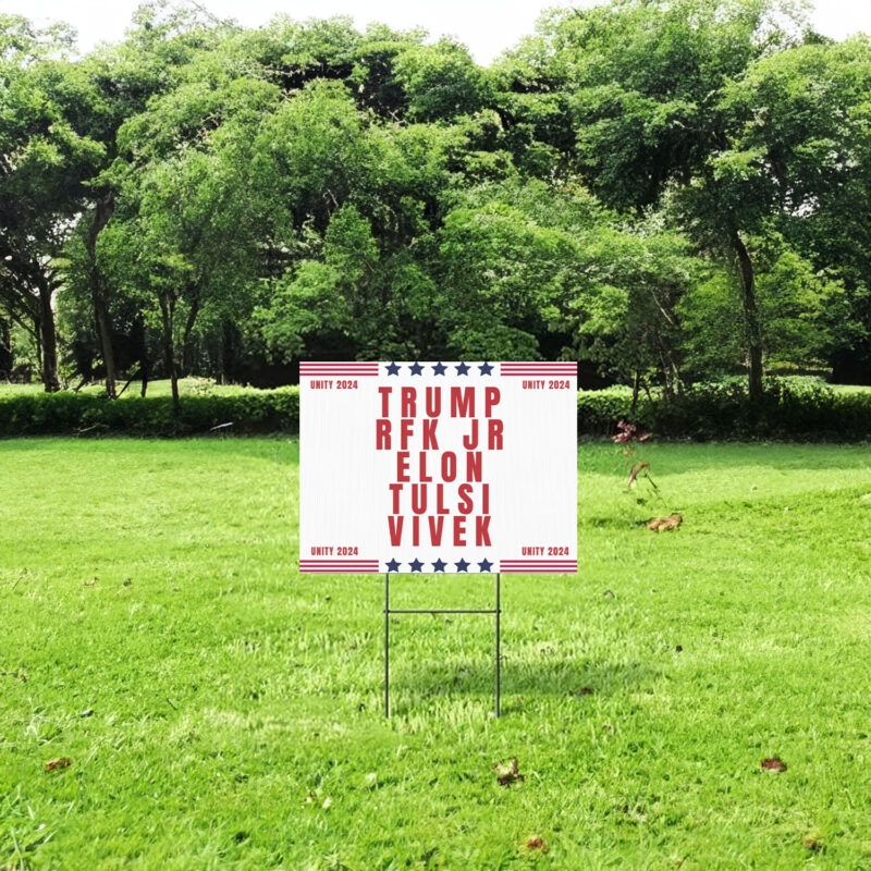 Unity Party 2024 - MAGA Trump RFK Jr Yard Sign - Trump Elon Musk Tulsi Vivek - Conservative Yard Signs - Make America Healthy Again