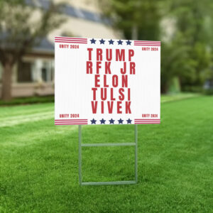 Unity Party 2024 - MAGA Trump RFK Jr Yard Signs - Trump Elon Musk Tulsi Vivek - Conservative Yard Sign - Make America Healthy Again