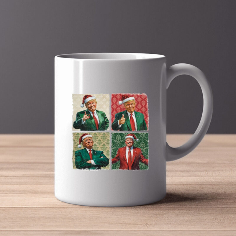 Boho Christmas Trump Mug , Happy Holidays , Merry Vibes2